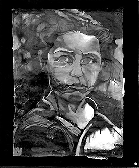 Jeune fille du Parana  Technique mixte ( 80 X 100) D’après Sébastiao Salgado